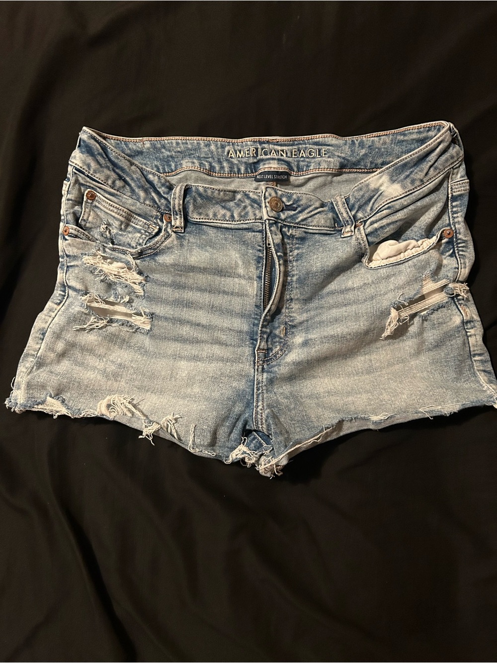 American Eagle Outfitters Light Wash Distressed Denim Cutoff Shorts
